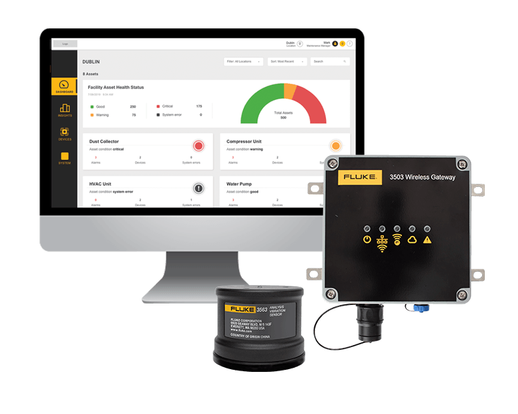 Fluke 3563 Analysis Vibration Sensor Tech Data